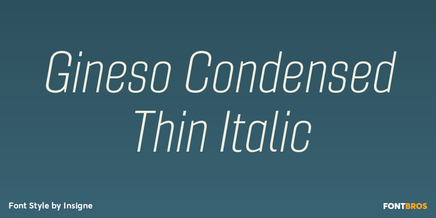 Gineso Condensed Thin Italic Font Poster #1
