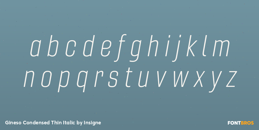 Gineso Condensed Thin Italic Font Poster #1