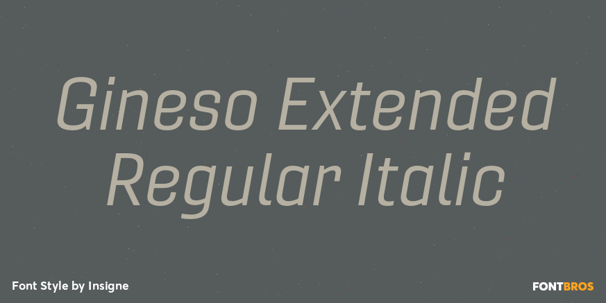 Gineso Extended Regular Italic Font Poster #1