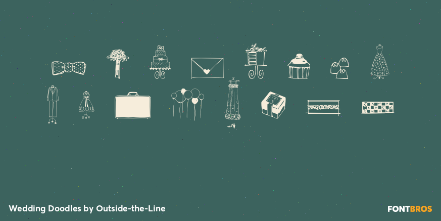 Wedding Doodles Font Poster #2