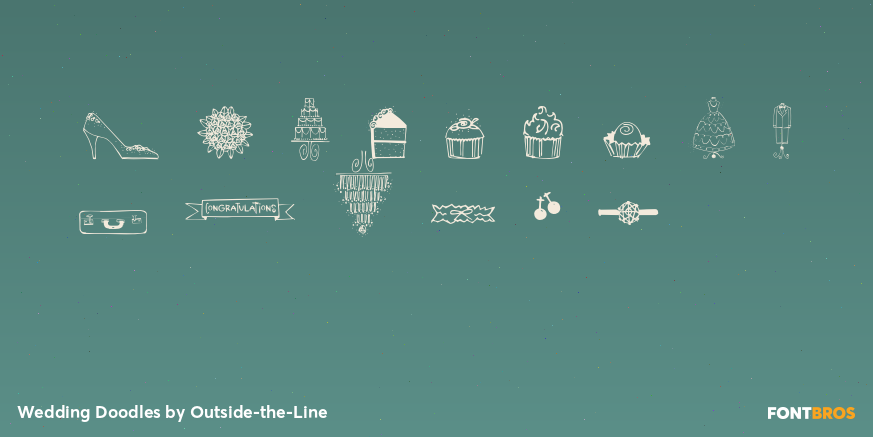 Wedding Doodles Font Poster #3