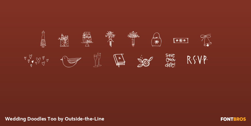 Wedding Doodles Too Font Poster #3