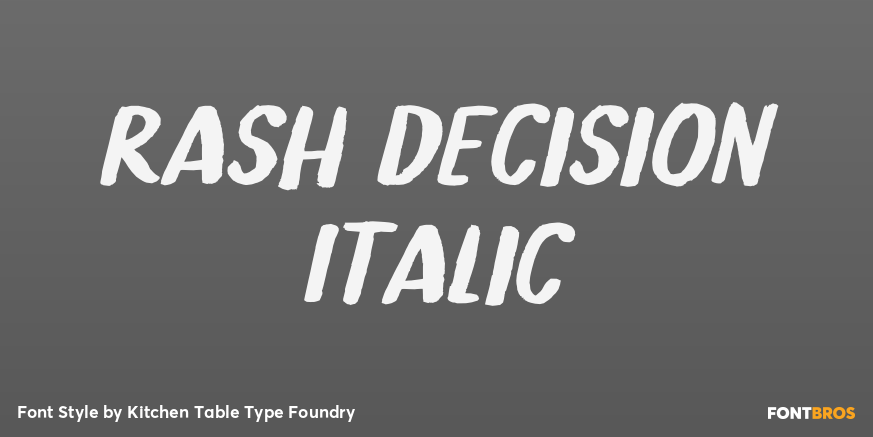 Rash Decision Italic Poster
