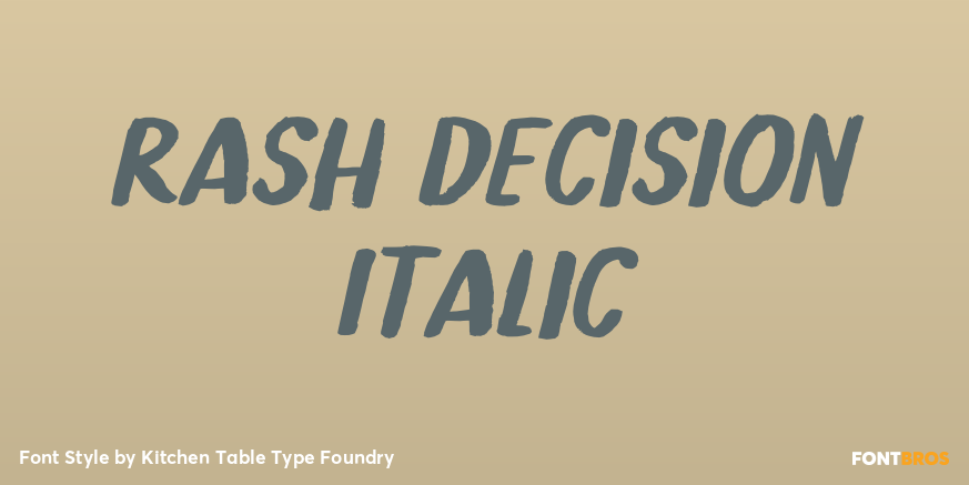 Rash Decision Italic Poster