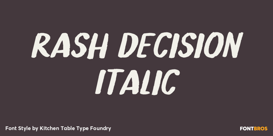 Rash Decision Italic Poster