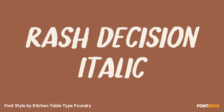 Rash Decision Italic Poster