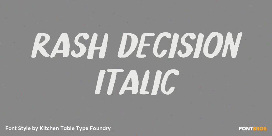 Rash Decision Italic Poster