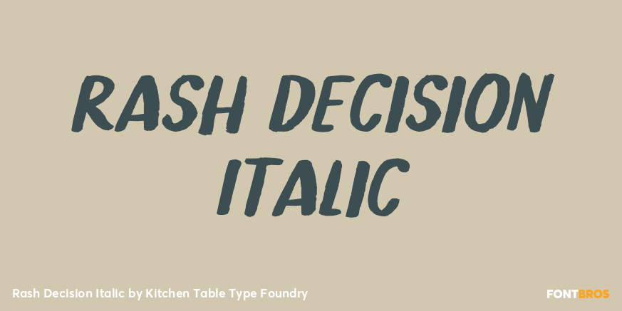 Rash Decision Italic Poster