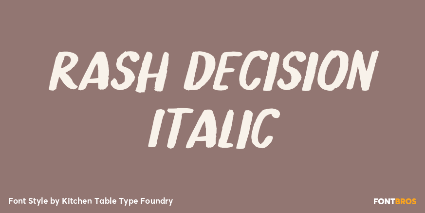 Rash Decision Italic Poster