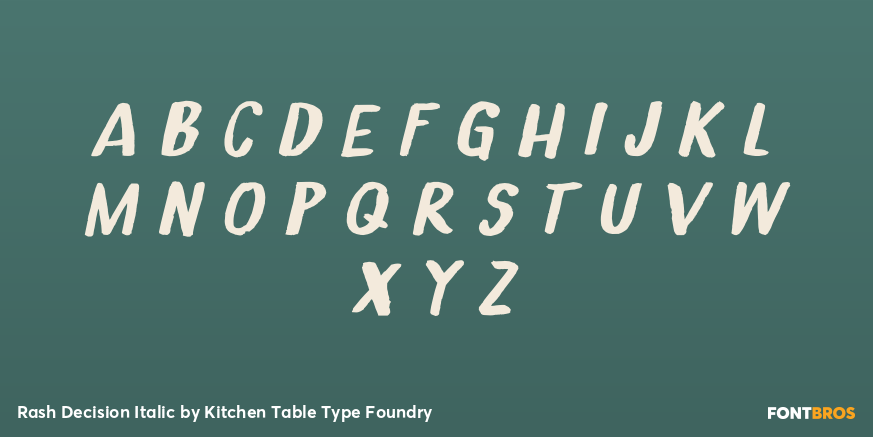 Rash Decision Italic Font Poster #2