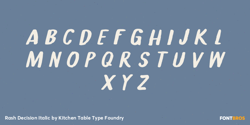 Rash Decision Italic Font Poster #3