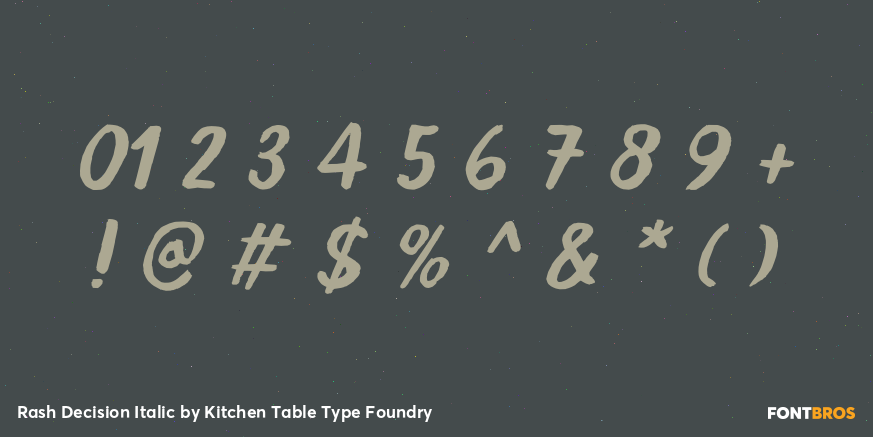 Rash Decision Italic Font Poster #4