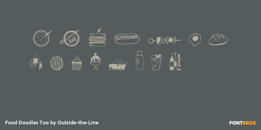 Food Doodles Too Font Poster #3