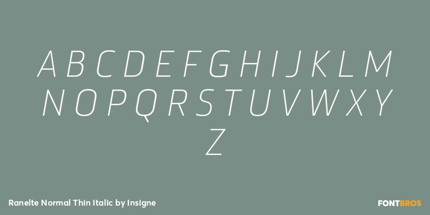 Ranelte Normal Thin Italic Font Poster #1