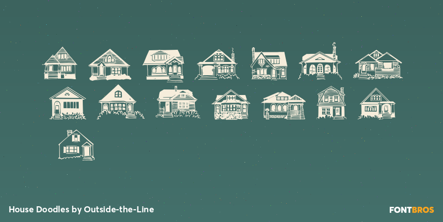 House Doodles Font Poster #1