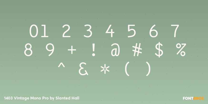 1403 Vintage Mono Pro Font Poster #4