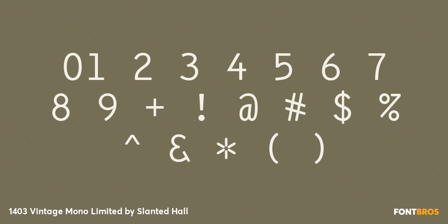 1403 Vintage Mono Limited Font Poster #1