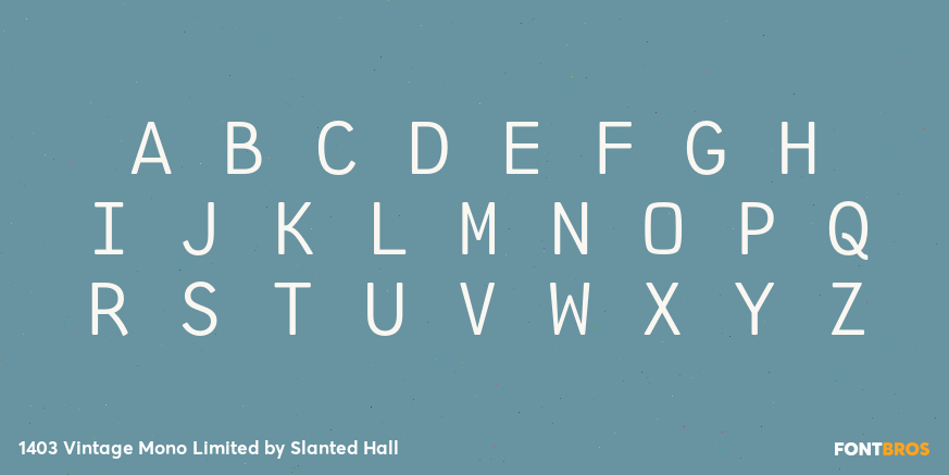 1403 Vintage Mono Limited Font Poster #1