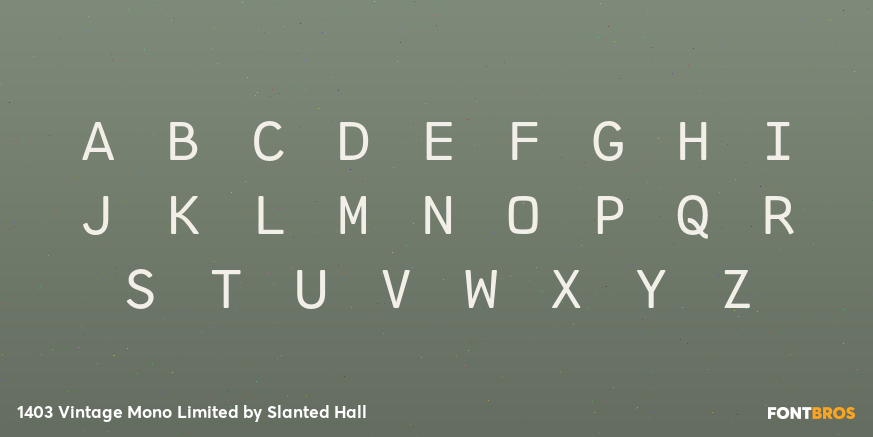 1403 Vintage Mono Limited Font Poster #1