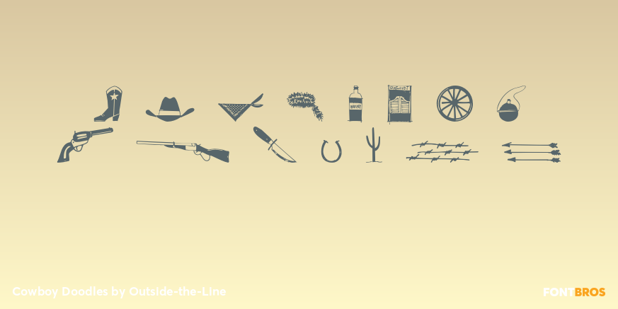 Cowboy Doodles Font Poster #1