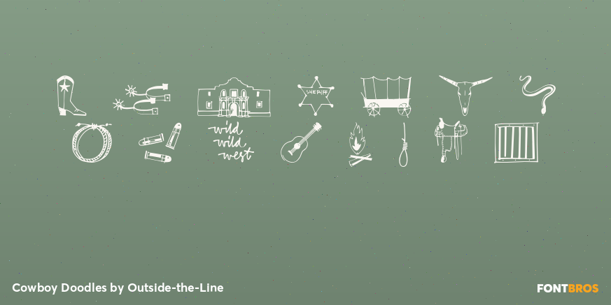 Cowboy Doodles Font Poster #1