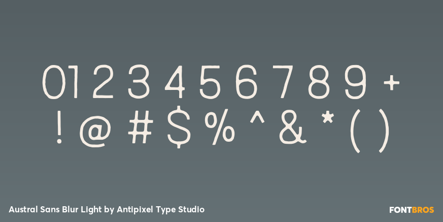 Austral Sans Blur Light Font Poster #1