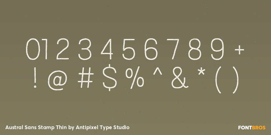 Austral Sans Stamp Thin Font Poster #1