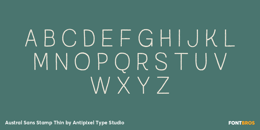 Austral Sans Stamp Thin Font Poster #2