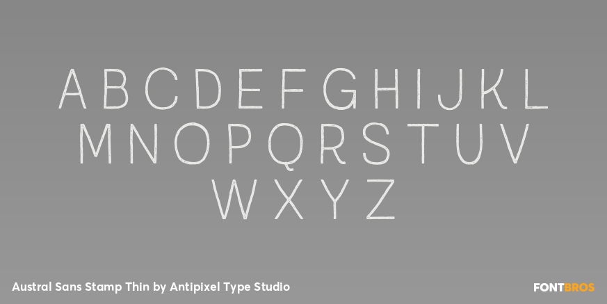 Austral Sans Stamp Thin Font Poster #1