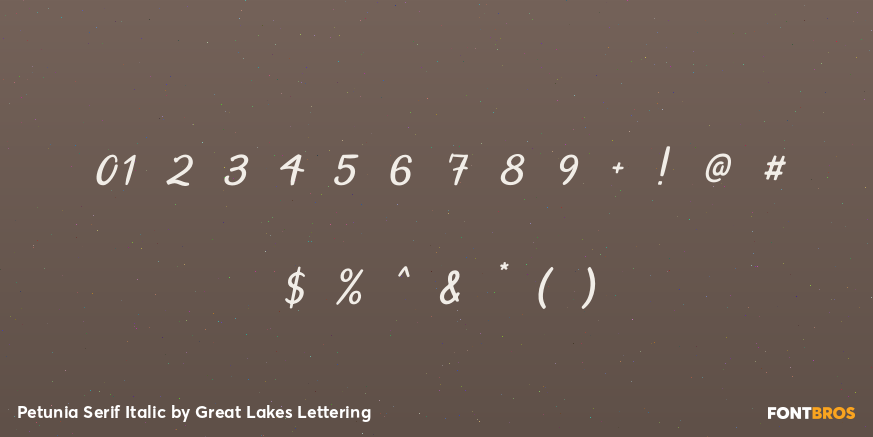 Petunia Serif Italic Font Poster #1