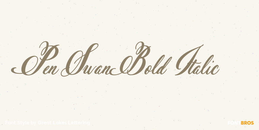 Pen Swan Bold Italic Font Poster #1