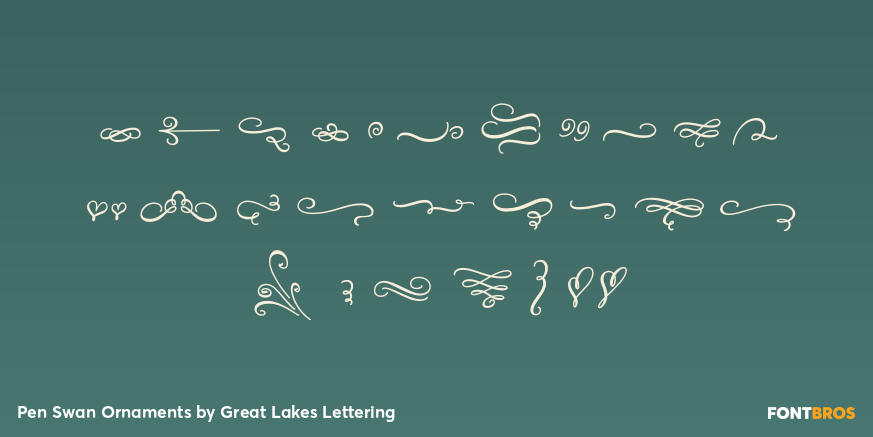 Pen Swan Ornaments Font Poster #2