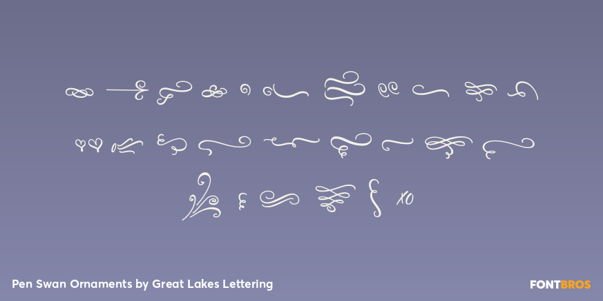 Pen Swan Ornaments Font Poster #3
