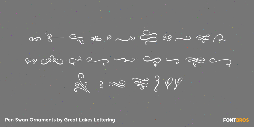 Pen Swan Ornaments Font Poster #1
