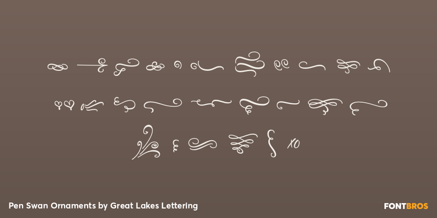 Pen Swan Ornaments Font Poster #1