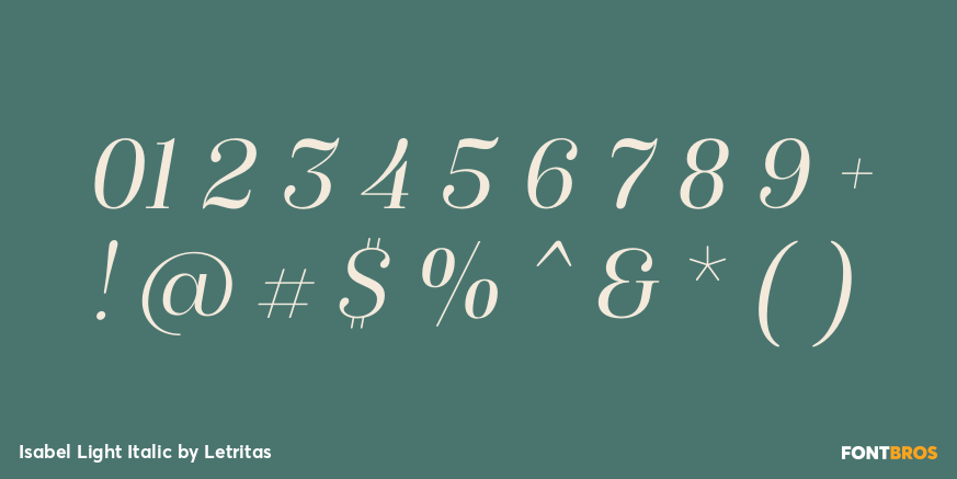 Isabel Light Italic Font Poster #1