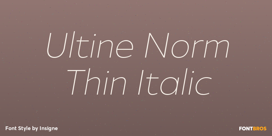 Ultine Norm Thin Italic Font Poster #1