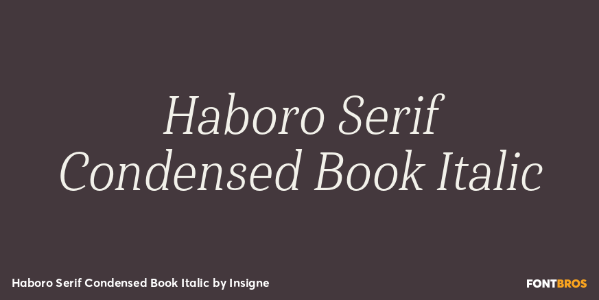 Haboro Serif Condensed Book Italic Font Poster #1
