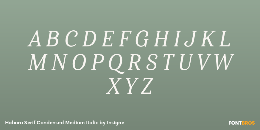 Haboro Serif Condensed Medium Italic Font Poster #2