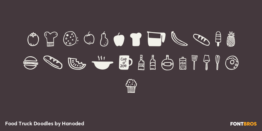 Food Truck Doodles Font Poster #3