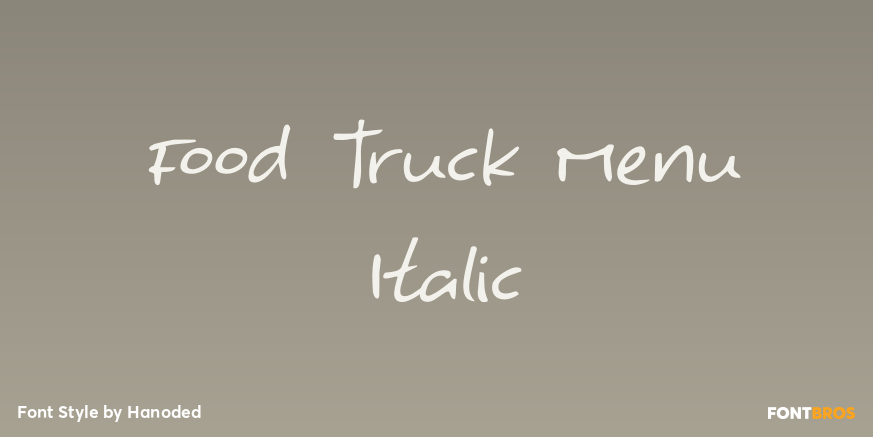 Food Truck Menu Italic Font Poster #1