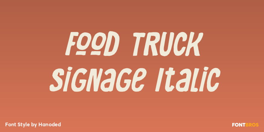 Food Truck Signage Italic Poster