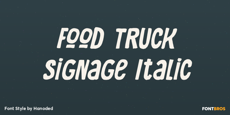 Food Truck Signage Italic Poster