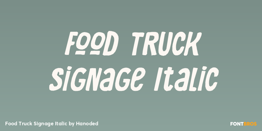 Food Truck Signage Italic Poster