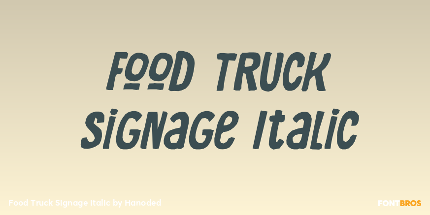 Food Truck Signage Italic Poster