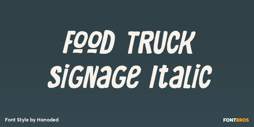 Food Truck Signage Italic Poster