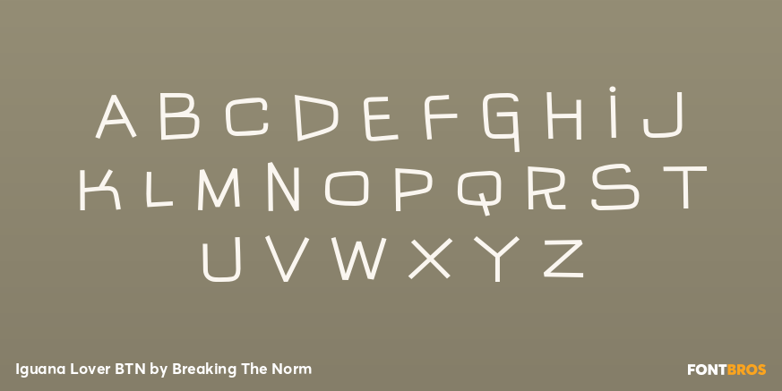 Iguana Lover BTN Font Poster #2