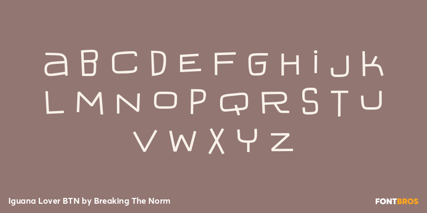 Iguana Lover BTN Font Poster #3