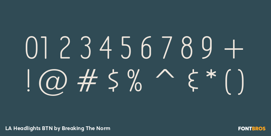 LA Headlights BTN Font Poster #4
