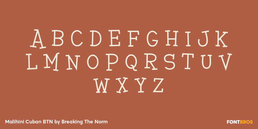 Malihini Cuban BTN Font Poster #2